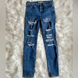 Topshop Distressed Skinny Jeans